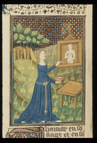 Page de De claris mulieribus dans une traduction française anonyme (Le livre de femmes nobles et renommées) par Giovanni Boccaccio - French School