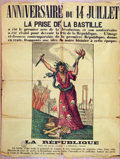 Affiche royaliste et catholique rejetant la célébration du Quatorze Juillet, 1880 - French School
