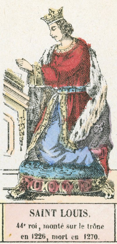 Saint Louis, 44e roi, monte sur le trône en 1226, mort en 1270 - French School