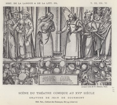 Scène du théâtre comique au XVIe siècle - French School