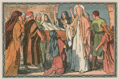 Scène de la vie de Jésus (gravure en couleur) - French School