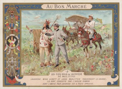 Scène du roman Les Cinq Sous de Lavarede, par Paul Ivoi - French School