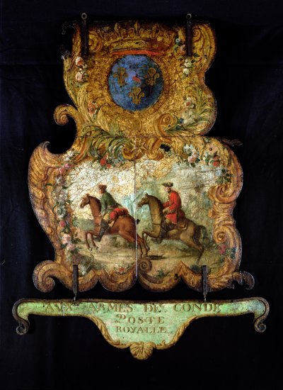 Enseigne pour le Royal Mail de Chantilly avec les armoiries de Condé - French School