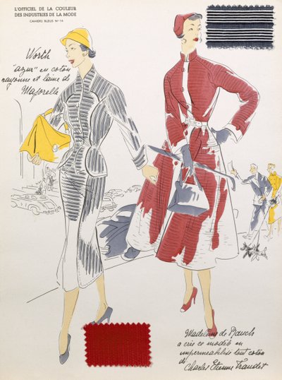 Croquis et échantillons de tissus, de 
