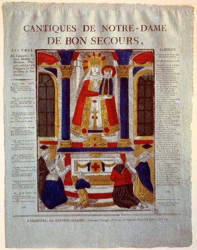 Chant de Notre-Dame du Bon Secours. Gravure du 19ème siècle. Paris, Musée des Arts et Traditions Populaires - French School
