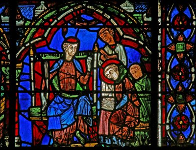 Vitrail de Saint Chéron : apprend à lire - French School