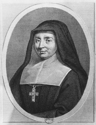Sainte Jeanne-Françoise de Chantal (gravure) - French School