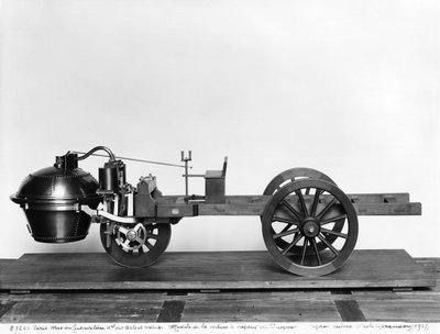Voiture à vapeur inventée par Nicolas Joseph Cugnot (1725-1804) - French School