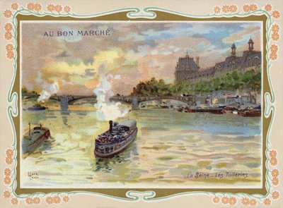 Bateaux à vapeur sur la Seine, Paris - French School
