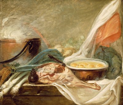 Nature morte aux œufs et au gigot de mouton - French School