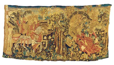 Fragment de tapisserie mythologique de Strasbourg, vers 1470-80 - French School