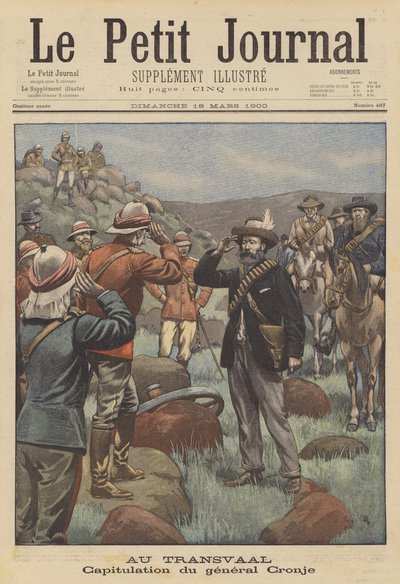 Reddition du général Cronje aux Britanniques après la bataille de Paardeberg - French School