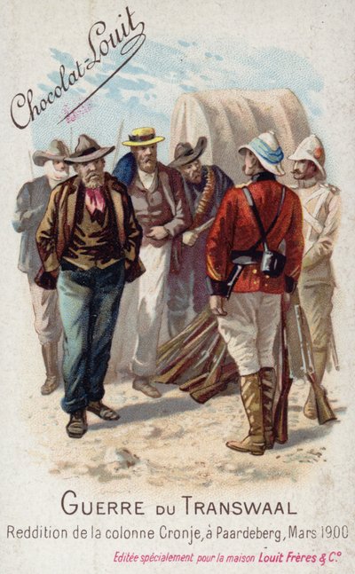 Reddition de la colonne de Piet Cronje aux Britanniques, Paardeberg, mars 1900 - French School