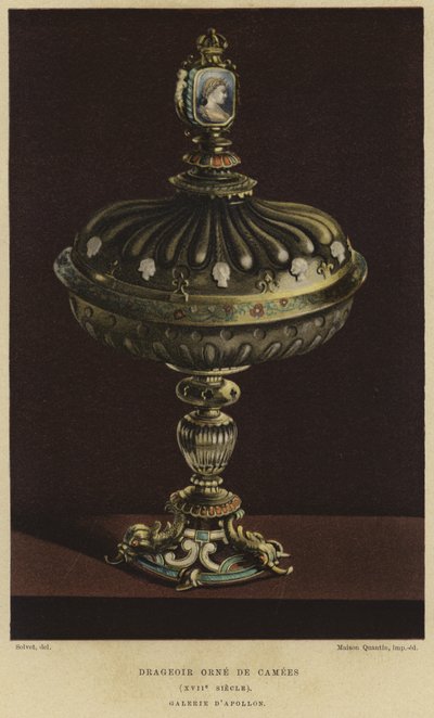 Pot à douceurs décoré de camées, 17ème siècle - French School
