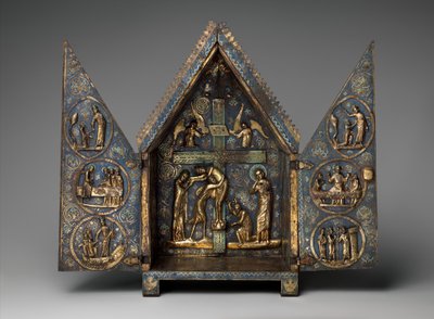 Tabernacle de Cherves, c.1220-30 (cuivre et émail champlevé) - French School