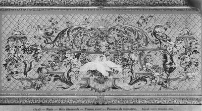 Panneau de tapisserie avec des oiseaux et des fleurs - French School