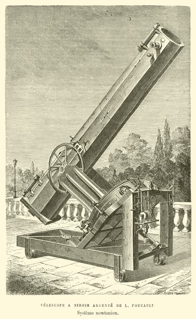 Telescope a Miroir Argente de L Foucault, Systeme newtonien - French School