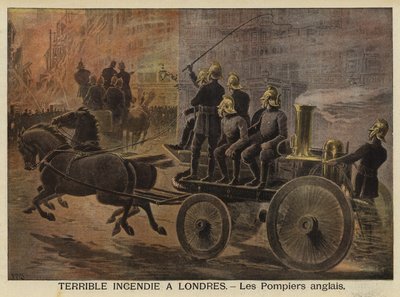 Terrible incendie à Londres, 1897 - French School