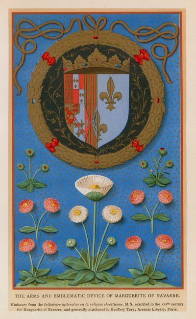 Les armes et les dispositifs emblématiques de Marguerite de Navarre - French School