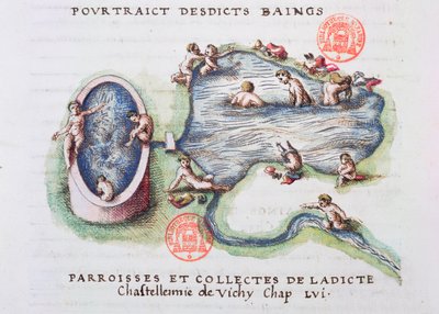 Les Bains de Vichy, de la Description Générale du Bourbonnais par Nicolas de Nicolay (1517-83) 1569 - French School