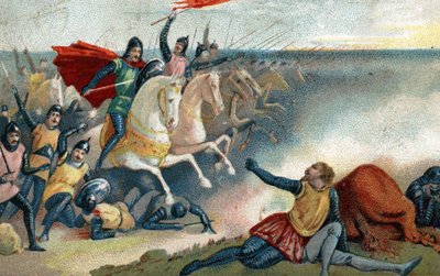 La bataille de Hastings le 14/10/1066 entre les Saxons de Harold II et l