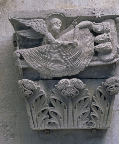 Le Rêve des Trois Rois, chapiteau original de la nef de la cathédrale - French School