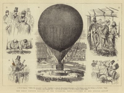 Le grand ballon captif aux Tuileries, Paris - French School