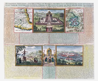 Le Grand Temple, cartes du Mexique et de ses environs - French School