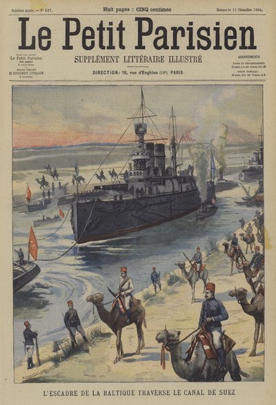 La flotte baltique russe traversant le canal de Suez - French School
