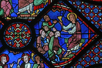 La fenêtre de Saint Jacques : il prêche dans la synagogue - French School