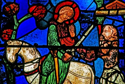 La fenêtre de Saint Martin : le saint partage son manteau - French School