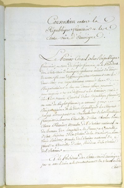 Le traité de Mortefontaine, 30 septembre 1800 - French School