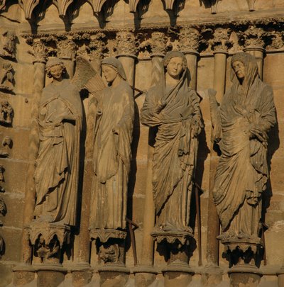 La Visitation, quatre figures de jambage de la façade ouest de la cathédrale, c.1230-40 - French School