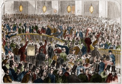Le panier des agents de change à la Bourse de Paris en 1867. - French School