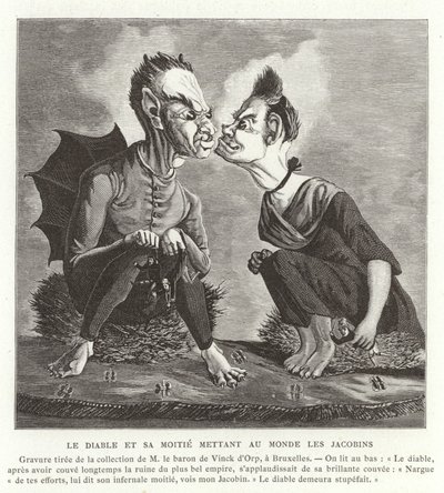 Le diable et sa femme donnant naissance aux Jacobins, Révolution française - French School