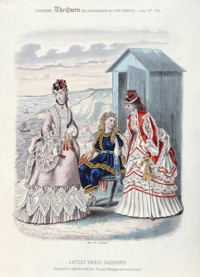 Les dernières modes parisiennes pour la plage et la baignade, 1872 - French School