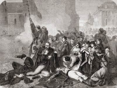 Le massacre de civils sur la place du Château, Varsovie, le 8 avril 1861 par l