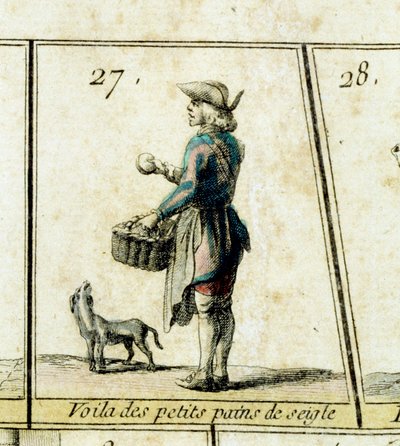 Le marchand de petits pains de seigle (détail) - French School