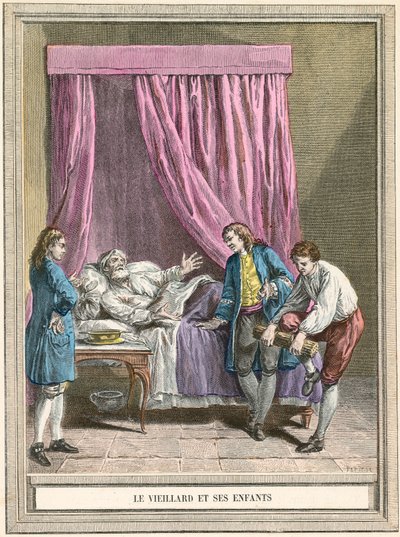 Le vieil homme et ses enfants - French School
