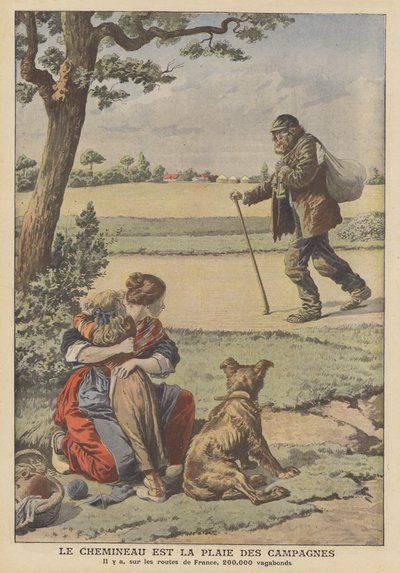 Le vagabond est le fléau de la campagne - French School