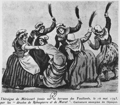 Théroigne de Méricourt fouettée par un groupe de femmes jacobines parisiennes, 16 mai 1793 - French School