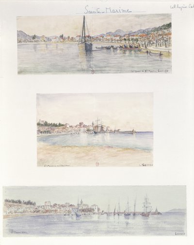 Trois vues de Sainte-Maxime - French School