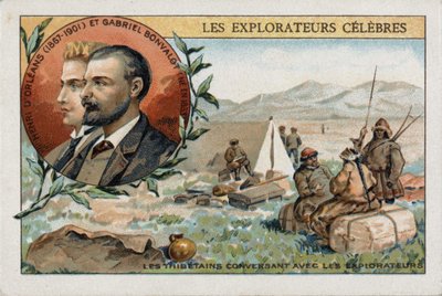 Tibétains se convertissant avec les explorateurs français Henri d