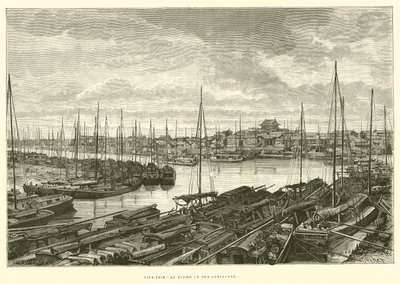 Tien-Tsin, le Pei-Ho et Son Confluent (engraving) - French School