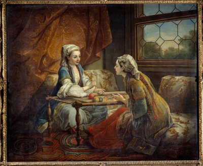 Deux sultans travaillant dans une tapisserie - French School