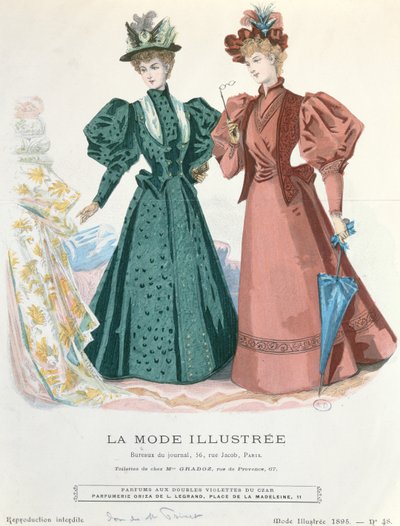 Deux femmes, de La Mode Illustrée, 1895 - French School