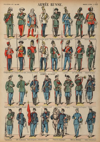 Uniformes des armées russe et suisse - French School
