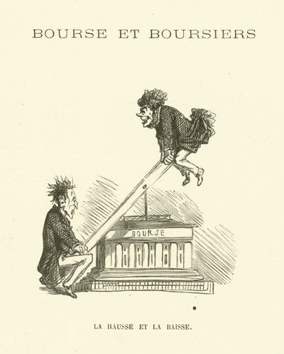 Hauts et bas du marché boursier (gravure) - French School