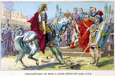 Vercingétorix se rend à Jules César (52 av. J.-C.) - French School