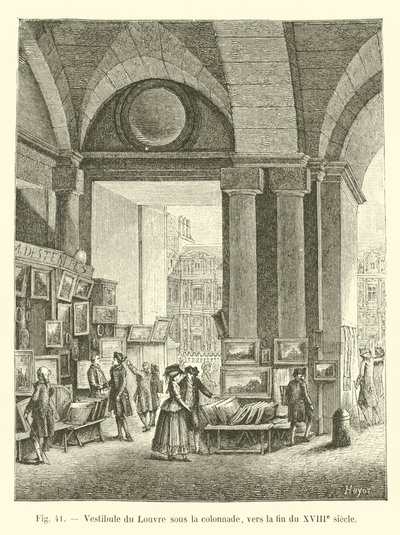Vestibule du Louvre sous la colonnade, vers la fin du XVIIIe siècle - French School